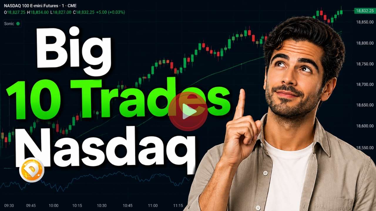 Big 10 Nasdaq Trades LIVE using DayTradeToWin Sonic signals and Nasdaq futures trading software