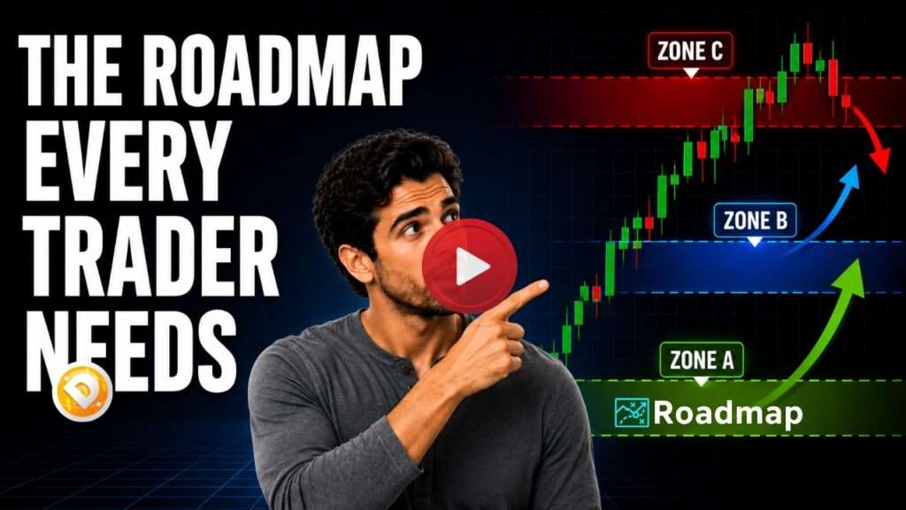 Trading Roadmap software showing E-mini S&P market zones for potential reversals, entries and profit targets