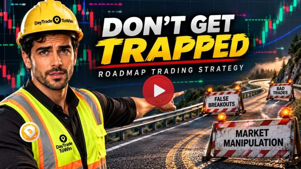 Roadmap trading strategy showing E-mini S&P market zones, false breakouts and market manipulation